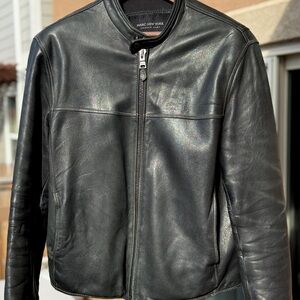 Marc New York Black Genuine Leather Cafe’ Racer Style Motorcycle Jacket